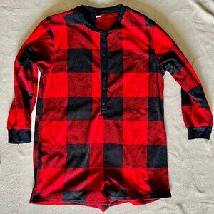 Old Navy - Red & Black Plaid Fleece Sleep Romper